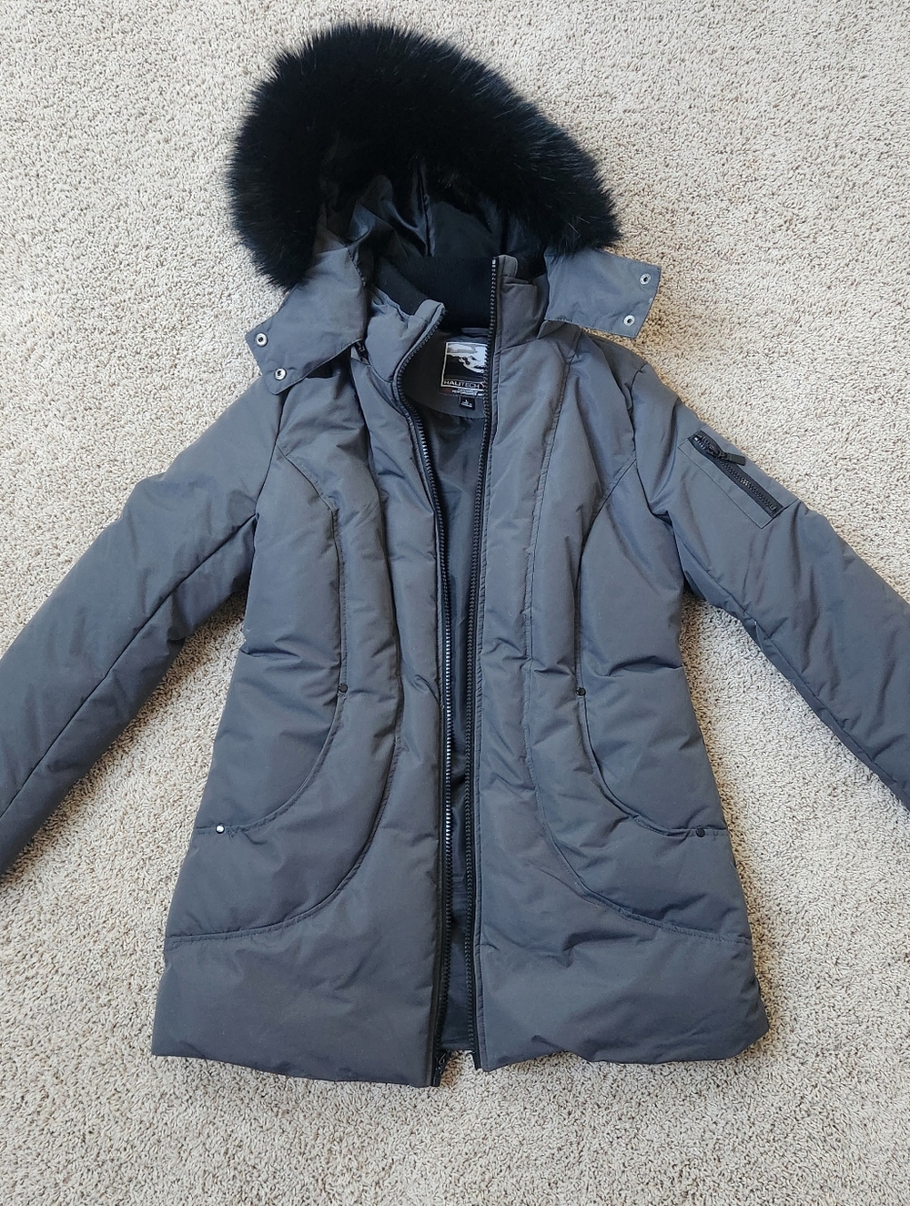 Halitech Grey Heavyweight Insulated Parka Jacket Size L